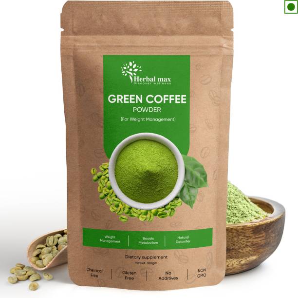 Herbal max Organic Green Coffee beans Powder for Weight Loss Management | Instant Coffee Instant Coffee