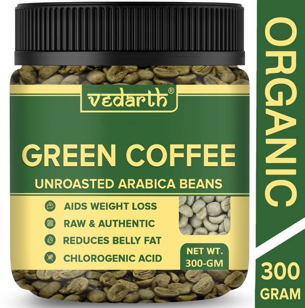 Vedarth Organics Raw Green Unprocessed Coffee Beans Whole (Organically Grown, Premium Grade AA) Coffee Beans
