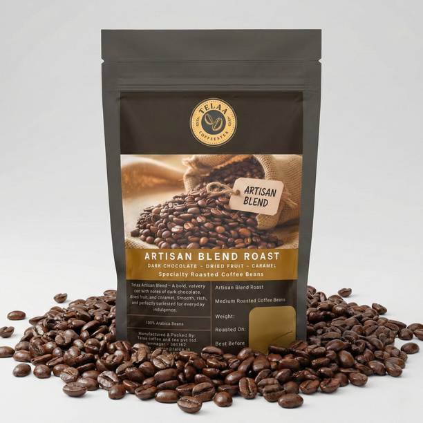 TELAA COFFEE & TEA Velvety 100% Arabica Medium Roast Beans: Dark Chocolate, Dried Fruit & Caramel Coffee Beans