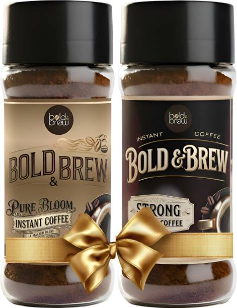 Bold & Brew Premium Instant Coffee Combo (200gm) | 70:30 Strong Blend & 100% Pure Coffee Instant Coffee