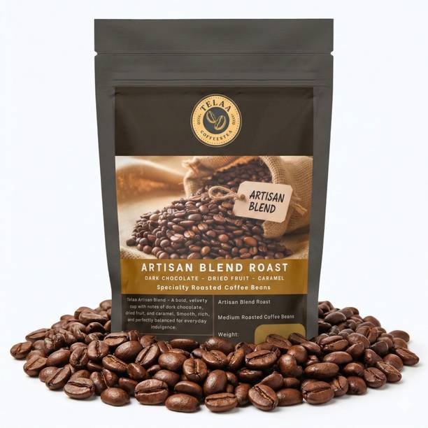 TELAA COFFEE & TEA Premium Medium Roast Coffee Beans | 100% Arabica | Dark Chocolate, Caramel Coffee Beans
