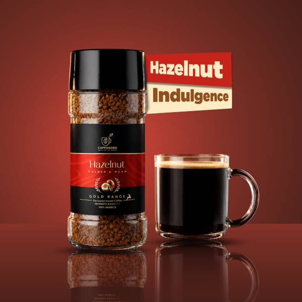 Cuppanord Hazelnut Flavoured Freeze Dried Instant Coffee | Rich Aroma | Hot & Cold Coffee Instant Coffee