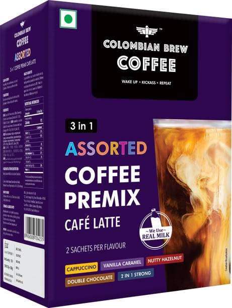 कोलंबियाई ब्रेव कोलंबिया 3 इन 1 असोर्टेड इंसता कॉफ़ी प्रीमिक्स 3इन1, 2सचेतपेर इंस्टेंट कॉफी