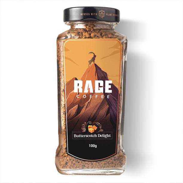 RAGE Coffee 100 Gms Butterscotch Delight Flavour - Premium Arabica Instant Coffee , Boldest, Smoothest, Tastiest, All Natural Coffee Instant Coffee