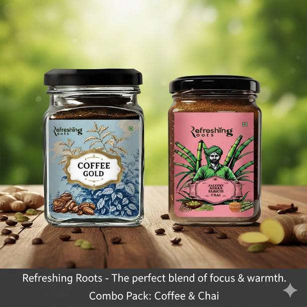 refreshing roots COMBO PACK : COFFEE GOLD & JAGGERY TEA Roast & Ground Coffee