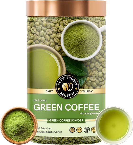 TEACURRY Green Coffee Powder - Arabica Coffee for Weight Management | Hot & Cold Instant Coffee
