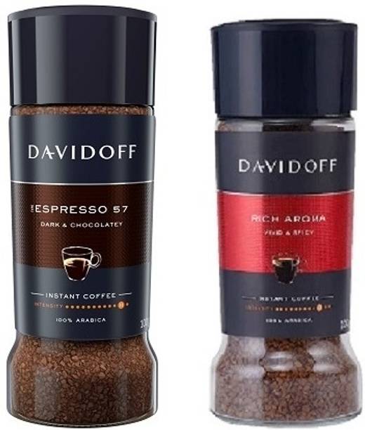 डेविडऑफ Espresso57एंडरिच अरोमा|100% अरैबिका|स्मूथएंडRounded100g(पैक ऑफ 2)|(इम्पोर्टेड) इंस्टेंट कॉफी