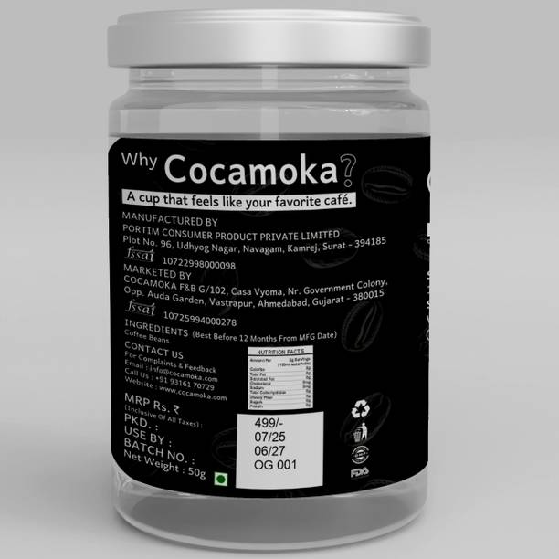 COCAMOKA The Originals Instant Coffee Powder | Pure Arabica - 50g Makes Upto 30 Cups Instant Coffee