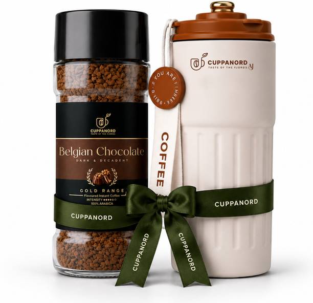 Cuppanord Belgian Chocolate Flavoured Freeze Dried Gift-Combo Smart LED Display CoffeeMug Instant Coffee