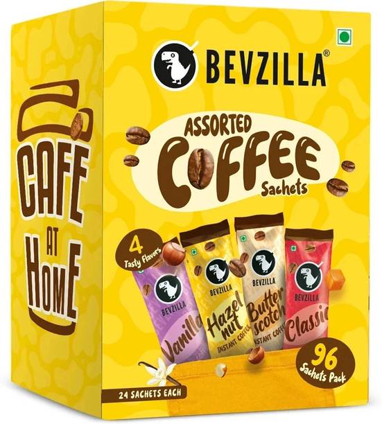 Bevzilla Powder - 96 Sachets Box Flavour,24 Sachets Each Flavour Instant Coffee