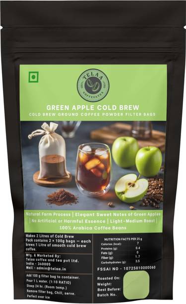 Telaa Coffee And Tea Telaa Green Apple Cold Brew | Tangy Smooth Coffee | 2L Ready to Pour Roast & Ground Coffee