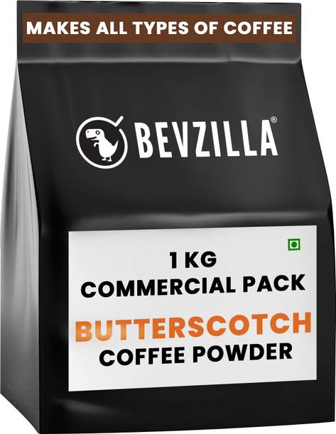 Bevzilla 1kg Butterscotch Instant Coffee Powder |Makes 500 Cups| Made For HoReCa Instant Coffee