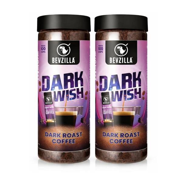 Bevzilla Pack of 2 Dark Wish Strong Coffee| Instant Coffee