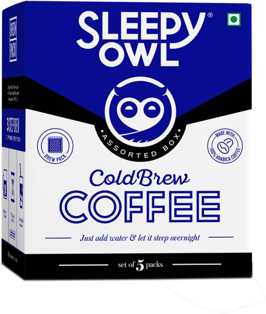 Sleepy Owl Assorted Cold Brew Bags | 5 Delicious Flavor | No Equipment Needed 100% Arabica Roast & Ground Coffee