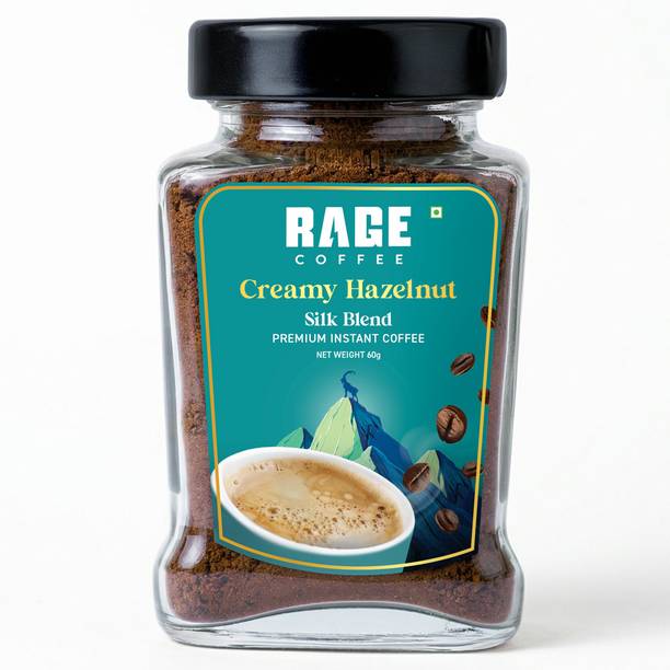 RAGE Flavoured Instant Coffee | Creamy Hazelnut Silk Blend 60 GMs | 100% Pure Coffee Instant Coffee