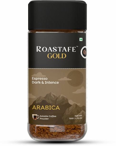 Roastafe Gold Espresso Dark & Intense, Arabica Coffee (Hot & Cold Brew) Instant Coffee