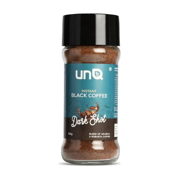 UNQ Darkshot Instant Coffee – Black Coffee |Smooth Blend |Hot or Iced |Makes 50 Cups Instant Coffee