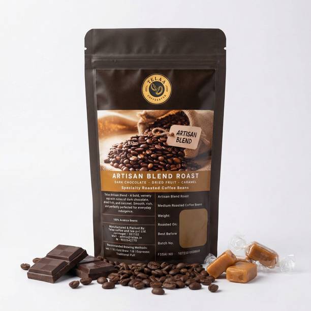 TELAA COFFEE & TEA Smooth 100% Arabica Medium Roast Coffee: Dark Chocolate, Dried Fruit and Caramel Coffee Beans
