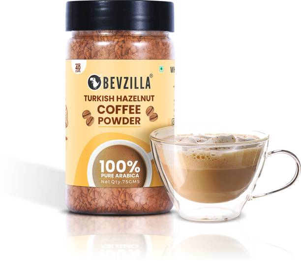 Bevzilla Powder 75 Gms Turkish Hazelnut - Premium Arabica Instant Coffee