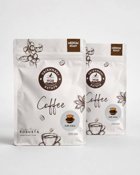 VaishnaviEstate Medium Roast Robusta Coffee | Single Origin | Filter - 500 g (Pack of 1) Filter Coffee