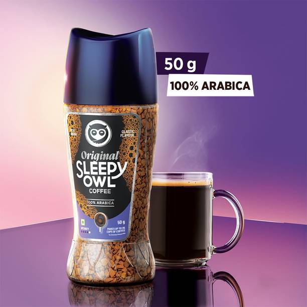 Sleepy Owl Original Freeze Dried Instant Coffee Jar | 50g 100% Arabica Instant Coffee Instant Coffee