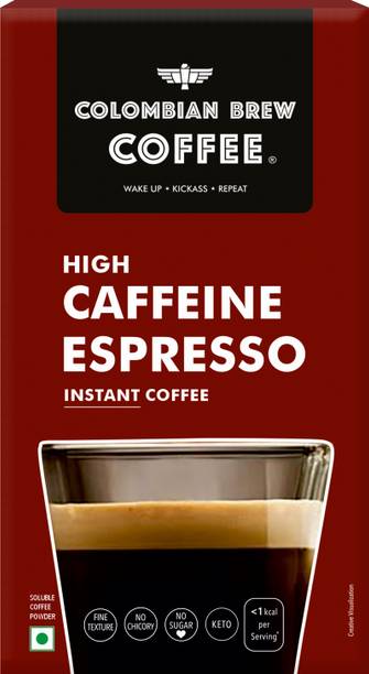 Colombian Brew High Caffeine Espresso Instant Coffee, Strong, 50g Instant Coffee