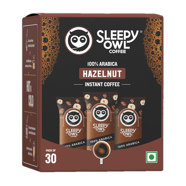 Sleepy Owl 30 Premium Sachets | 100% Arabica | Nutty & Bold | Easy to Carry Instant Coffee