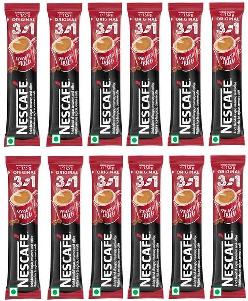 Nescafe Original 3 in 1 Instand Coffee Sachets (Pack Of 12 x 17.5g) Instant Coffee