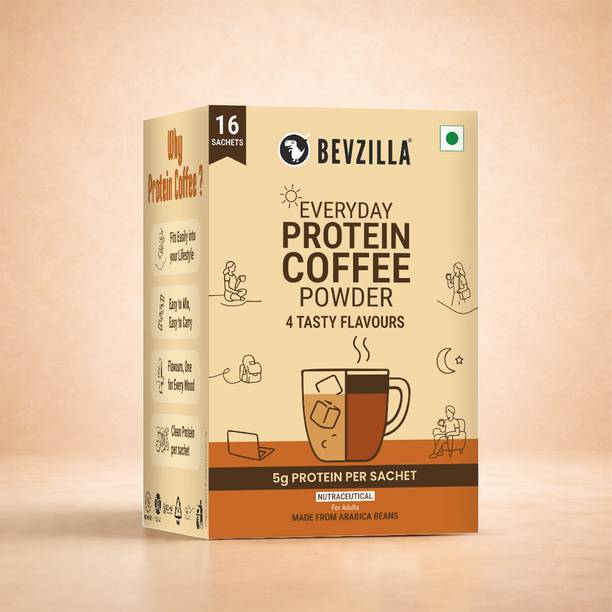 Bevzilla Everyday Protein Coffee Powder, 4 Flavoured Instant Coffee