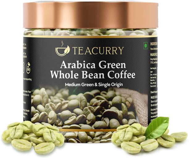 TEACURRY Arabica Green Coffee (Whole Bean, 50 grams) - Pure & Organic Green Coffee Beans Coffee Beans