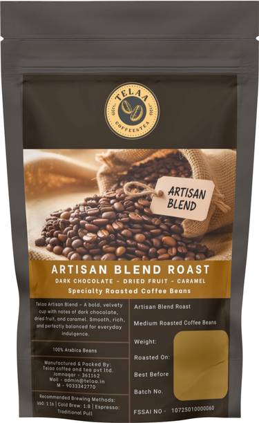 Telaa Coffee And Tea Artisan Blend Premium Roast Coffee Beans – Espresso, Americano, Cappuccino Coffee Beans