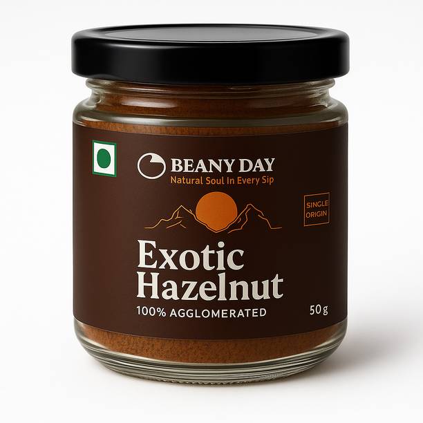 Beany Day Premium Exotic Hazelnut Instant Flavoured Coffee | 100% Agglomerated 50g Instant Coffee