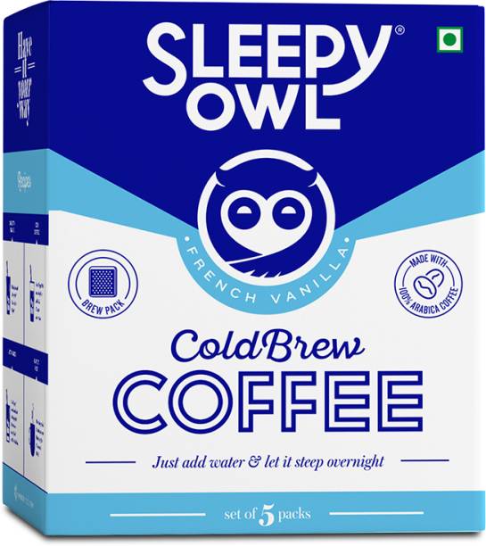 Sleepy Owl French Cold Brew Bags | No Equipment Needed | Makes 15 Cup | 100% Arabica Roast & Ground Coffee
