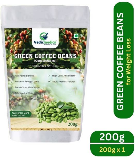 vedicmedics Organic Green Coffee Beans for Weight Loss Premium Unroasted Instant Coffee Coffee Beans