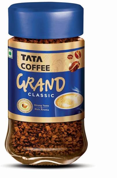 Tata Coffee Grand Classic, Strong Taste & Rich Aroma, With Flavour Locked Decoction Crystals Instant Coffee