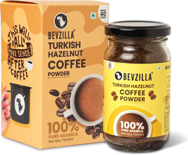 Bevzilla Powder 75 Gms Turkish Hazelnut - Premium Arabica Instant Coffee