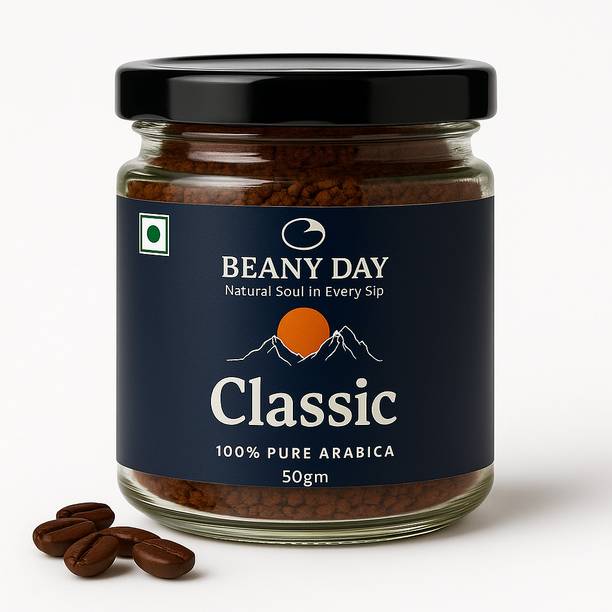 Beany Day Pure Classic Premium Instant Strong Coffee | 100% Agglomerated 50g Instant Coffee