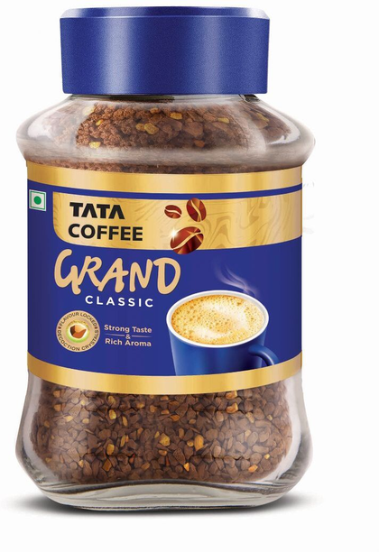 Tata Coffee Grand Classic, Strong Taste & Rich Aroma, With Flavour Locked Decoction Crystals Instant Coffee