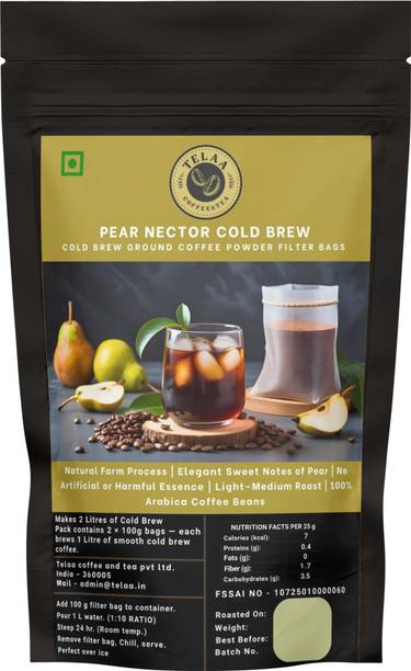 Telaa Coffee And Tea Telaa Pear Nectar Cold Brew | Smooth Fruity Coffee | 2L Ready to Pour Roast & Ground Coffee