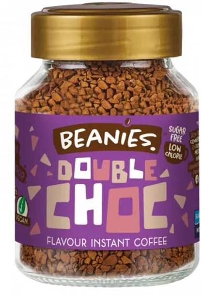 Beanies Flavoured Coffee Double Chocolate Hot & Cold Coffee Makes 25 Cups 100% Arabica Instant Coffee