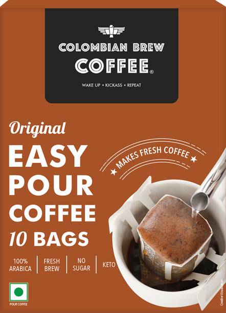 Colombian Brew Colombian BrewDrip Bags (10 Easy Pours) Roast & Ground Coffee (10 x 10 g) Instant Coffee