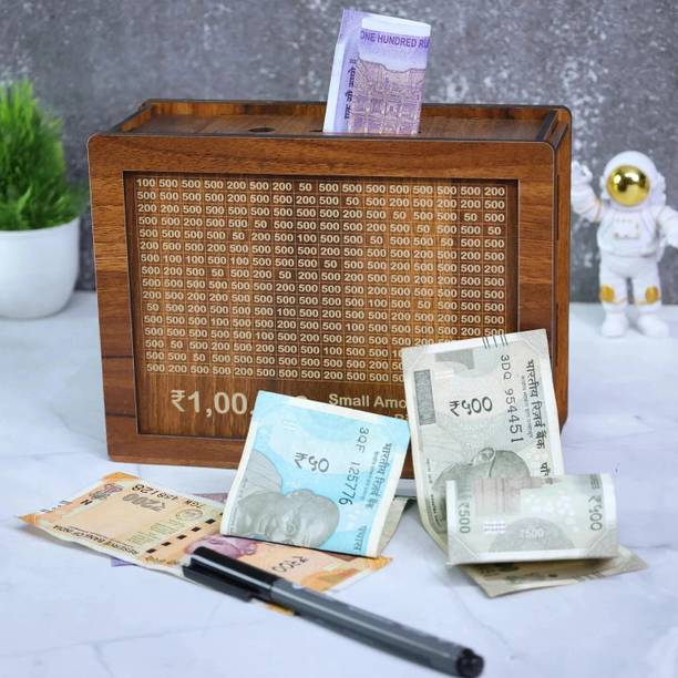 Kindly Wooden Money Saver Box Wooden Piggy Bank 100000 Money Bank Box Coin Bank