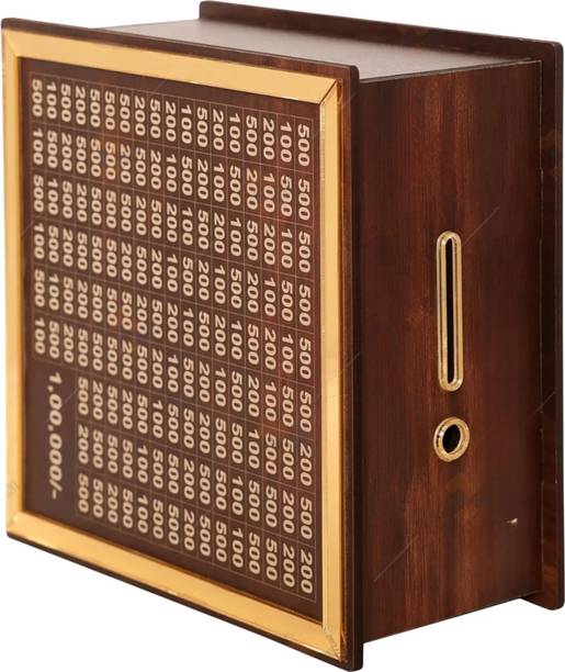 Kindly Wooden Gullak Big Size Money Saving Box Coin Bank Piggy Bank Coin Bank