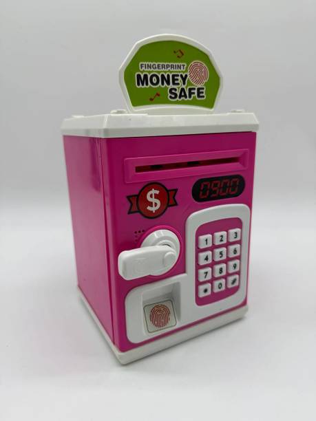 JVTS Piggy Bank ATM for Kids Money Safe Savings with Password Box Toy Coin Bank