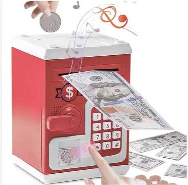 Snuggle Boxes ATM Money Bank Kids Piggy Bank with Electronic Lock & Password Coin Bank, Gullak Coin Bank