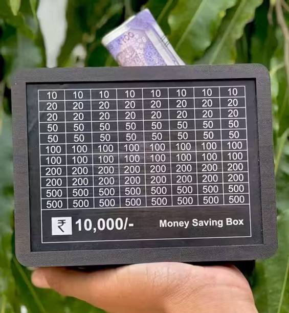 TKHANDICRAFT Wooden Money Saving Box for Kids, Savings Box(10000) Coin Bank