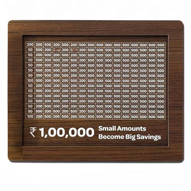 Zeekty Wooden Piggy Bank for Kids & Adults, Coin Box with Carved Design, Savings Box, Wooden Money Clip
