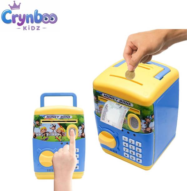 CRYNBOO KIDZ ATM Money Saving Piggy Bank with electronic lock | Fingerprint | Light & Sound Coin Bank