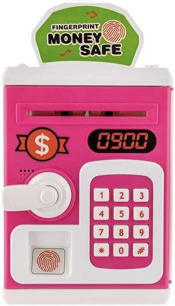 Snuggle Boxes ATM Money Bank Girls & Boys|Kids Piggy Bank–Password Protected(Multicolour) Coin Bank