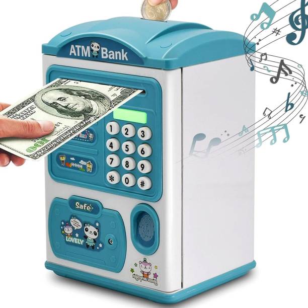 Tazomi Piggy Bank for Kids Electronic ATM Money Bank with Password & Finger Sensor Lock Coin Bank